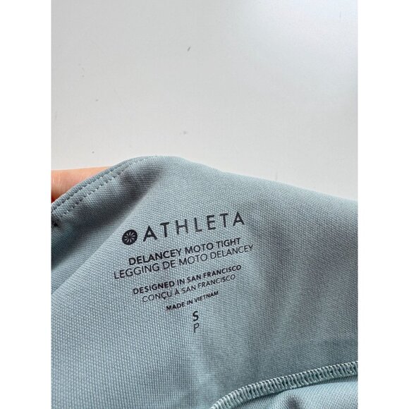 ATHLETA Delancey Moto Tight Bali Green High Rise Ankle Leggings, Size S - Picture 11 of 14